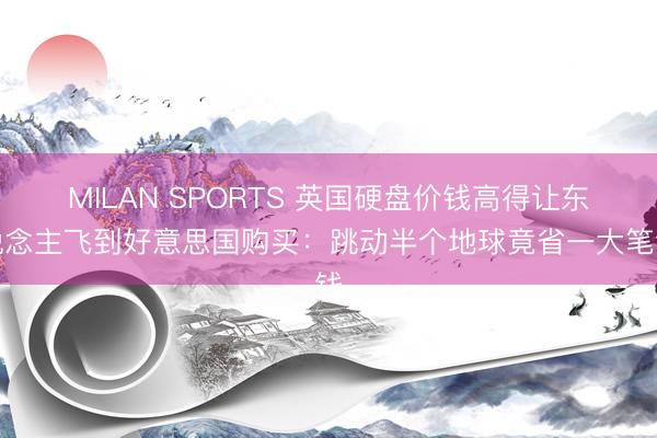 MILAN SPORTS 英国硬盘价钱高得让东说念主飞到好意思国购买：跳动半个地球竟省一大笔钱